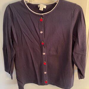 Christopher and Banks apple sweater with apple print tank size medium